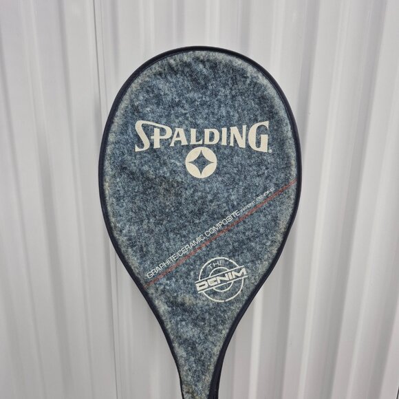 Spalding Graphite The Denim Tennis Racquet w/ Cover 4 3/8 - Picture 2 of 16